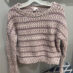 Xhilaration Women's Knit Sweater - Lavender and Cream